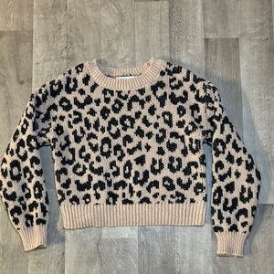 No Boundaries Leopard Print Sweater - Black and Cream